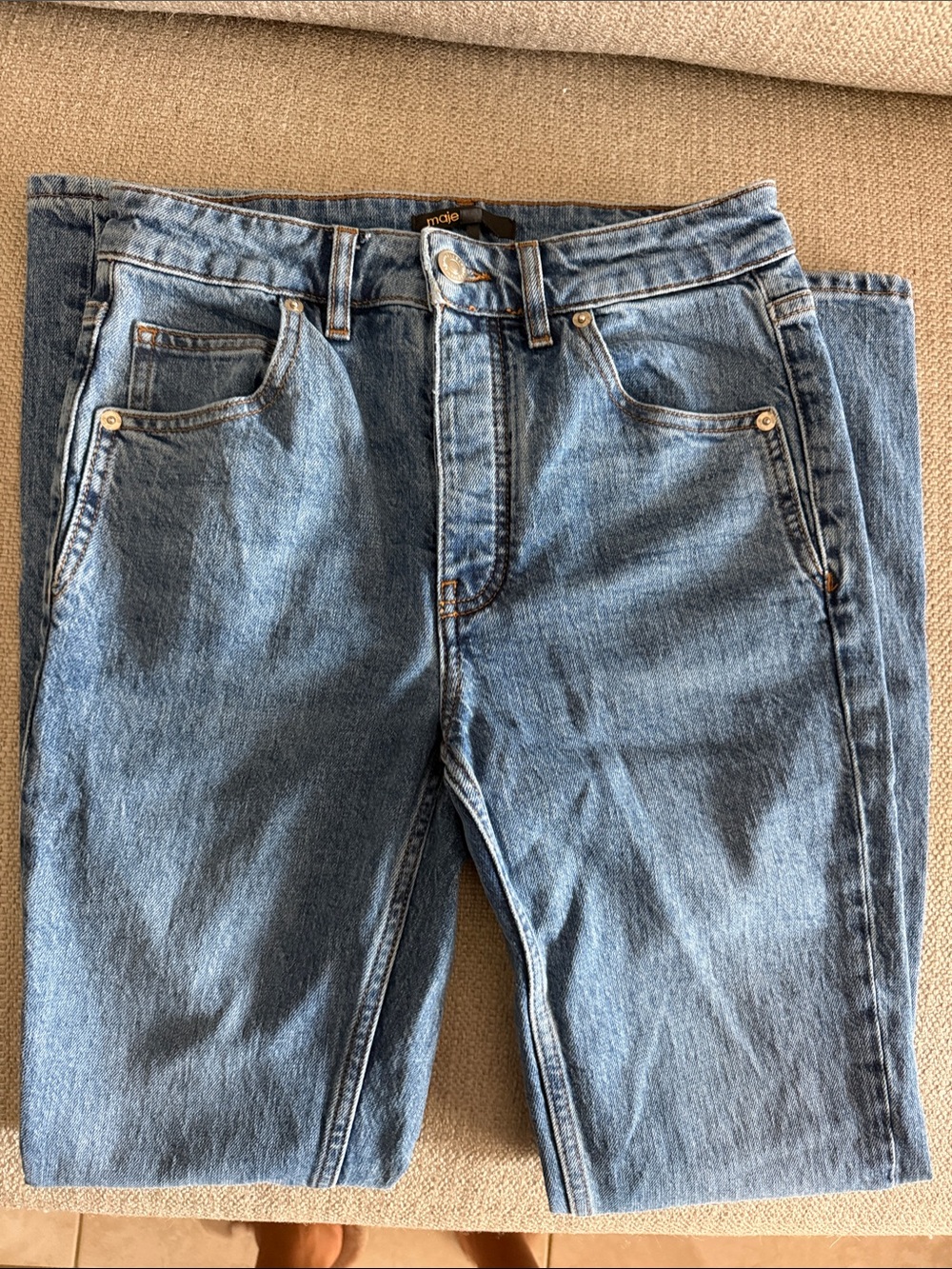 Maje Light Blue Straight-Leg Jeans